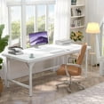 thumbnail image 4 of Homieasy Large Desk, 70.8 x 31.5 Inch Extra Long Executive Computer Desk, Heavy Duty 2 Person Desk, Premium Super Thick Study Writing Table Computer Table, White, 4 of 7