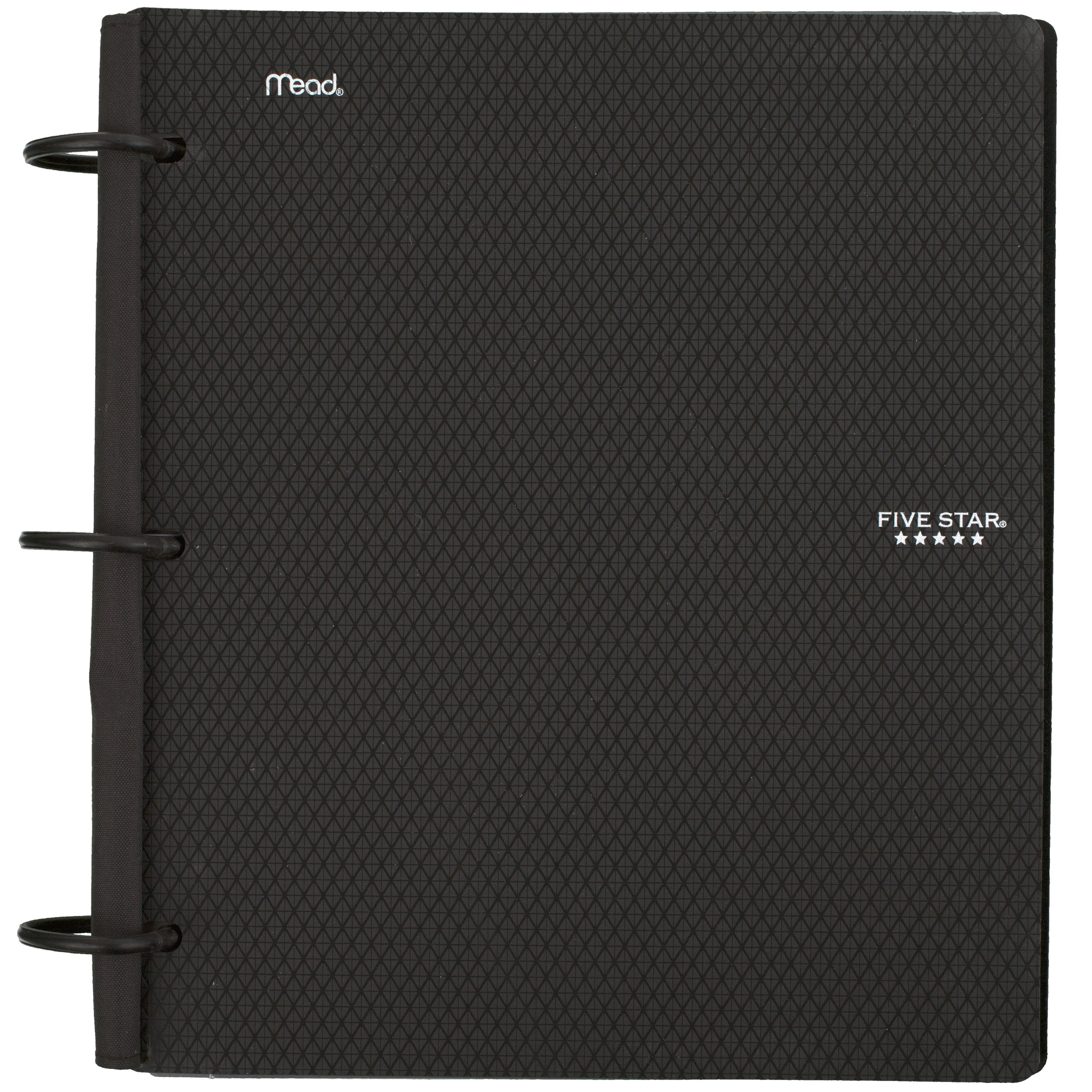Black Five Star Flex Hybrid NoteBinder - 2 Pack 72009 Notebook and 3 Ring Binder All-in-One 1 Inch Binder with Tabs 