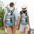 thumbnail image 3 of Vsdgher Mallard Duck Swimming In A River Print Canvas Backpack Travel Rucksack Unisex Knapsack 15.7/17.7Inch Laptop Backpack for Work,College -Medium, 3 of 5