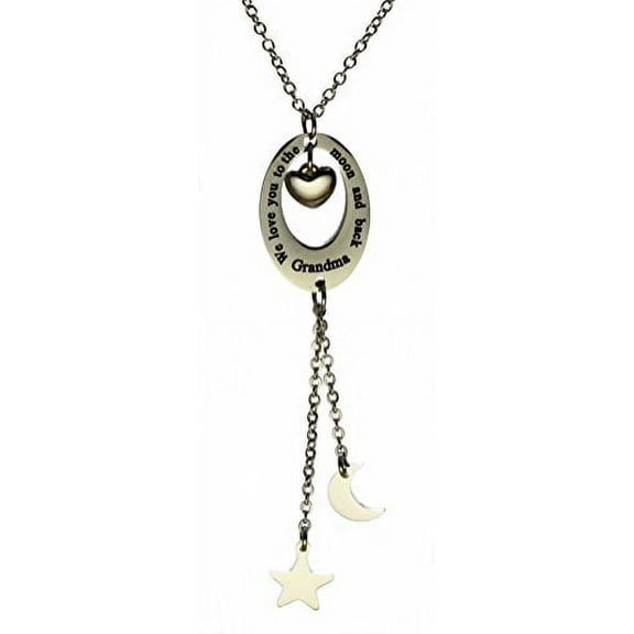 R.H. Jewelry Stainless-Steel Grandma Pendant Necklace