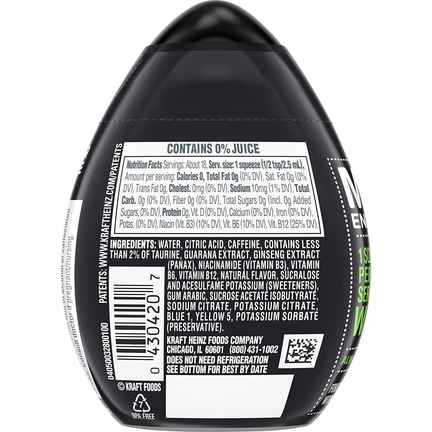 Mio Energy Liquid Water Enhancer, Green Thunder, 1.62 OZ (Pack of 6)