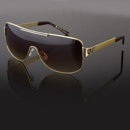 New Large Aviator Sunglasses Smoke Lens Men's Metal Frame Vintage Frame Retro