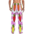 thumbnail image 2 of Colorful Strawberries Men's Lightweight Pajama Bottoms Stretch Elastic Waist Side Pockets Spring Fall, 2 of 7