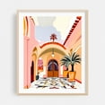 thumbnail image 2 of Turkish Courtyard - Illustration Architecture Tropical Minimalist Art Deco Pastel Mediterranean Surrealism Unframed Wall Art Print 16 x 20 inches, 2 of 13