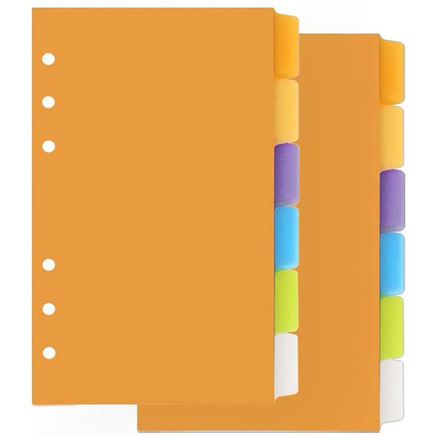 2 Sets 5Tab Binder Dividers A6 Size 6 Ring Binders Index Dividers with