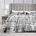 thumbnail image 5 of ZNDUO Lightweight Microfiber Bed Blanket, Vintage Newspaper Pattern Super Soft Flannel Cozy Throw Blankets, 40"x30", 5 of 8