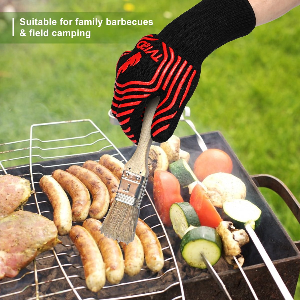  BBQ Grill Gloves-1472°F Extreme Heat Resistant Oven