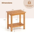thumbnail image 3 of Gymax Ensemble de 2 Tables d'Appoint d'Extérieur en Bois d'Acacia, Table d'Extrémité de Patio à 2 Niveaux avec Plateau à Lattes, 3 of 10