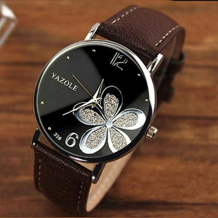 Outtop Womens Watches Flower Fashion Leather Analog Quartz Vogue Wrist (Best Value Watches Under 200)