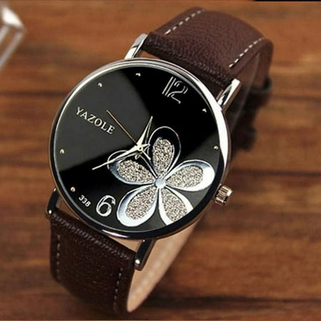 Outtop Womens Watches Flower Fashion Leather Analog Quartz Vogue Wrist