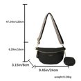 thumbnail image 5 of Bolso bandolera Bolso de pecho para mujer Bolso de cinturón de cuero PU Paquete informal impermeable para mujer (Negro), 5 of 5