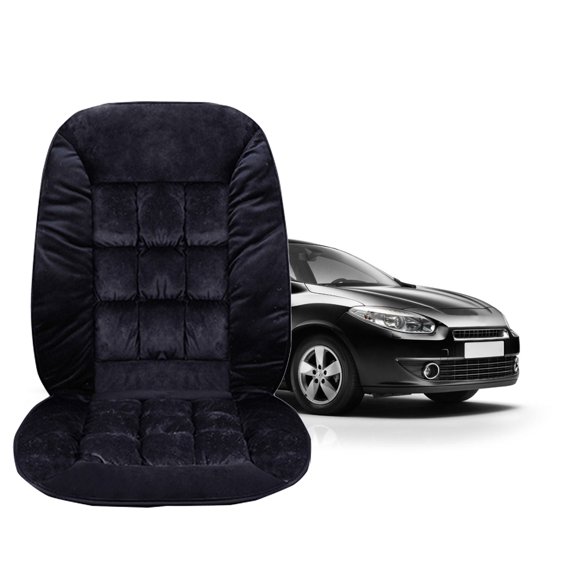 Milisten Black Plush Car Seat Cushion Pad for Drivers and Car Owners, Soft Short Plush Comfort, 1 Piece