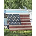thumbnail image 4 of 4th of July RV Awning Sun Shade Screen 9'X15.3' Patriotic American Flag Mesh Sunscreen Stars Stripes Wood Awning Shade Screen with Zipper UV Blocker Completed Kits for RV Motorhome Camper Trailer, 4 of 7