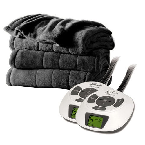Sunbeam Channeled Velvet Plush Electric Heated Blankets Twin Full Queen