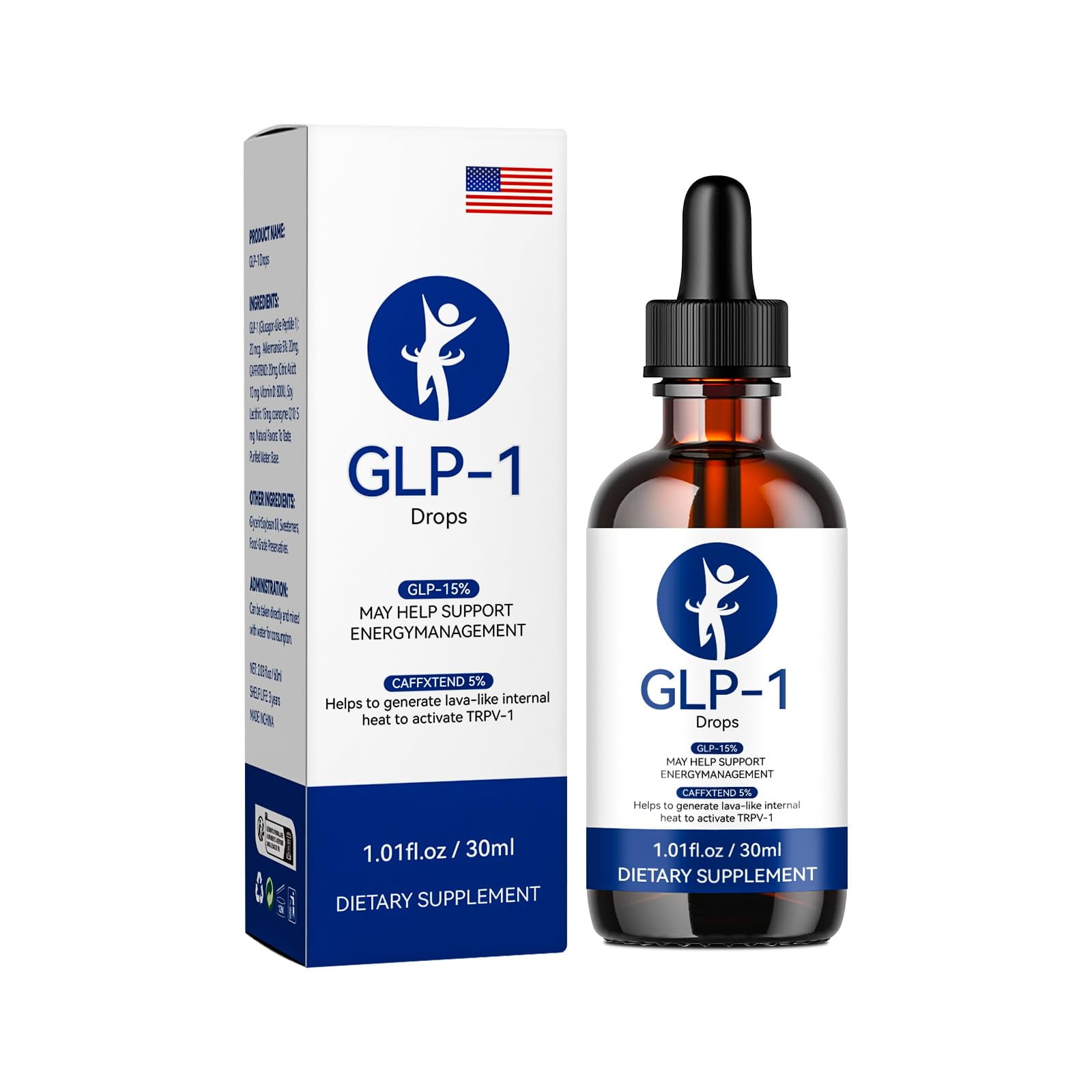 gotas de glp 1 Suplemento GLP-1 en gotas de 30 ml para hombres y mujeres (1 paquete)