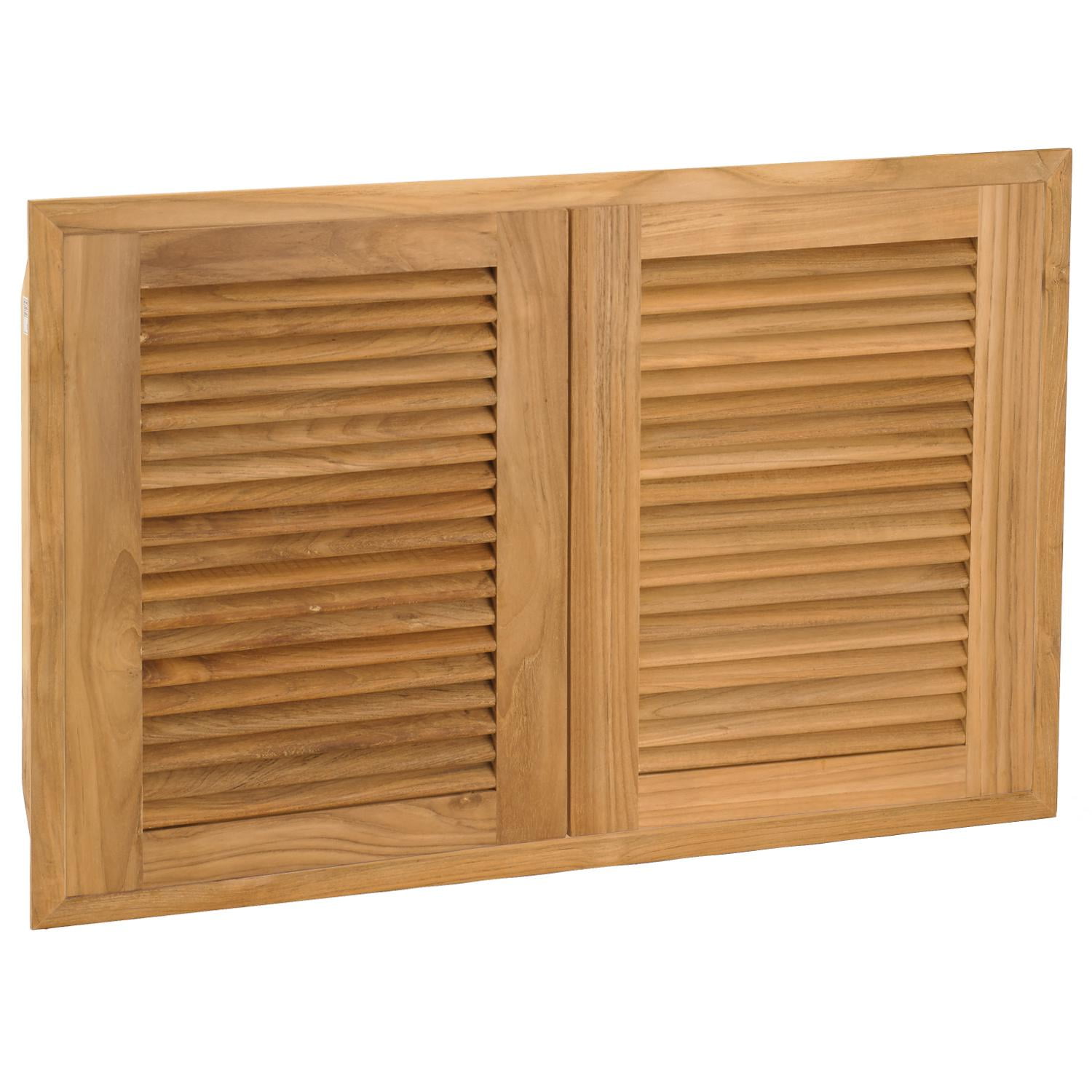 Pacific Teak Louver 34Inch Teak Wood Double Access Door