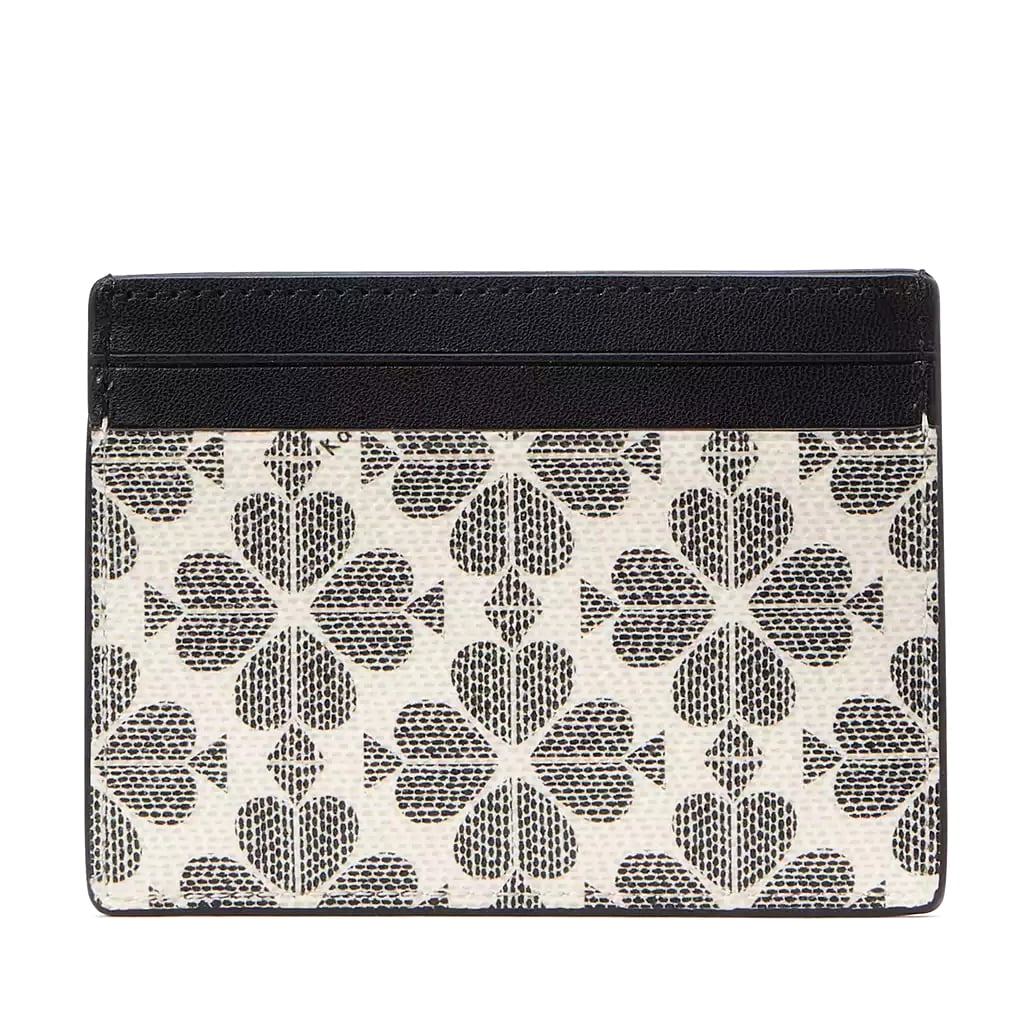 Kate Spade New York Signature Spade Flower Small Slim Card Holder (Black Multi)