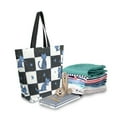 thumbnail image 2 of FORMRS Womens Canvas Tote Bag with Zipper Inner Pocket Shoulder Handbag, Blue Cat Stars, 2 of 7
