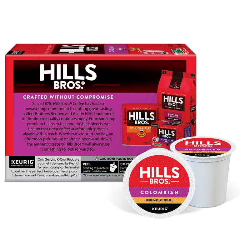 Hills Bros.100% Colombian Arabica Medium Roast, K-Cup® Coffee Pods