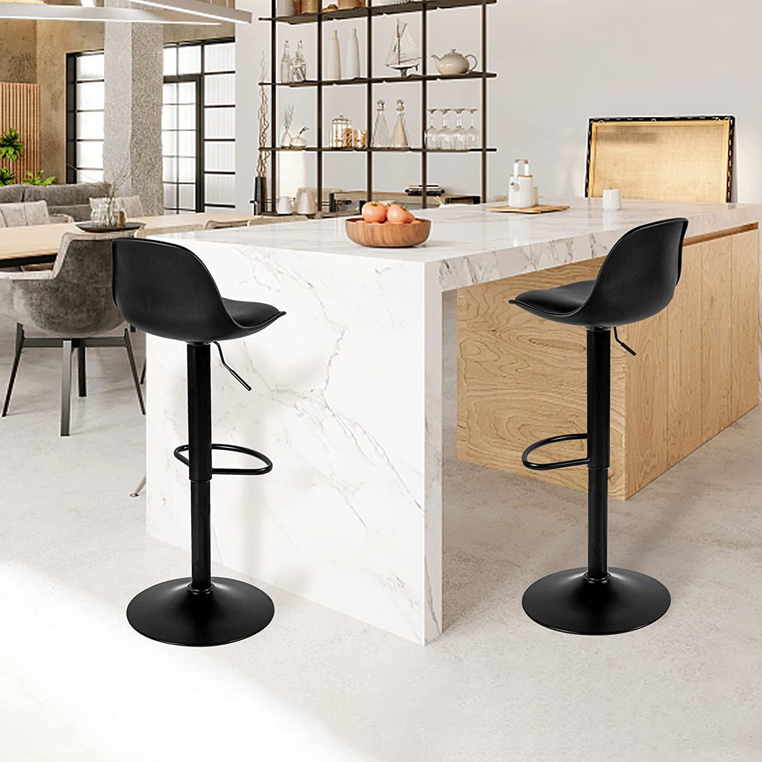 Bar Stools Set of 2 Morden Height Counter Bar Stools with Polypropylene