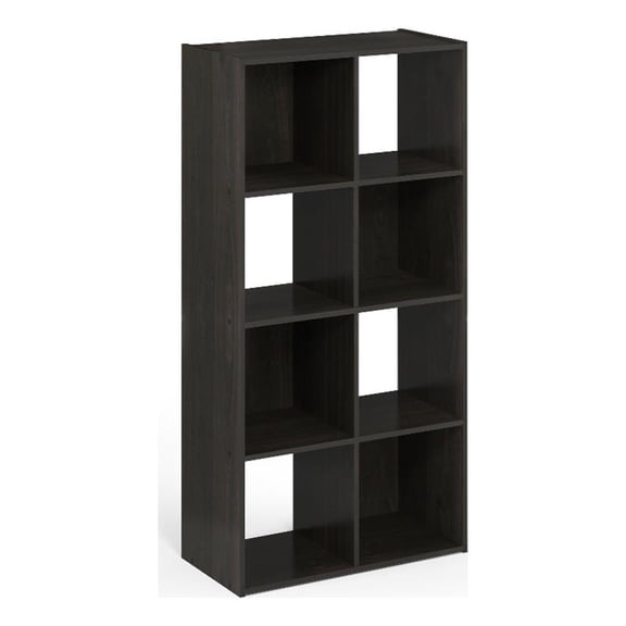 Pemberly Row Contemporary Cubic Storage Cabinet in 4x2 in Espresso