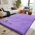 thumbnail image 4 of ZENELESS Solid Shag Collection Rug,6x9ft Lilac Large Fluffy Area Rugs Perfect for Dining Room, Bedroom, 4 of 8