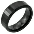 thumbnail image 2 of Ceramic Black Faceted 8mm Wedding Band Ring Size 7.5, 2 of 6