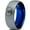 Gray, variant on Tungsten Anchor Sailor Heart Love Band Ring 8mm Men Women Comfort Fit Blue Dome Brushed Gray Polished
