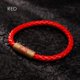 thumbnail image 3 of Pulsera de piel trenzada para hombre y mujer, brazalete con diseño de dragón del zodiaco, Punk, color rojo y negro, accesorios neutros, 3 of 5