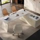 thumbnail image 5 of Modern Studio Office Desk Corner Reception Study Workbench Standing Office Desk Writing Bureau Meuble Minimalist Furniture My Lux Decor Round, 5 of 8