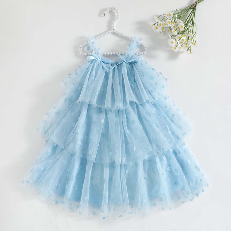 layered tulle dress toddler Flower Girl Tulle Custom Ankle Birthday Princess Fairy Toddler Junior Dress