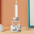 thumbnail image 3 of Estatuilla de paloma Portavelas de mesa Candelabros Candelabros Candelabros de resina Portavelas de té Decoración de velas para bodas, hogar , 11cmx7cmx13cm Colco Porta vela, 3 of 7