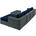 thumbnail image 3 of Modway Summon 5 Piece Outdoor Patio Sunbrella® Sectional Set in Canvas Navy, 3 of 3