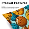 thumbnail image 2 of Basketball Throw Pillow Covers Covers Set of 2, Velvet Cushion Case with Unique Patterns for Bed Pillows, 16x16 18x18 20x20 Inches,for Various Occasions, 2 of 6