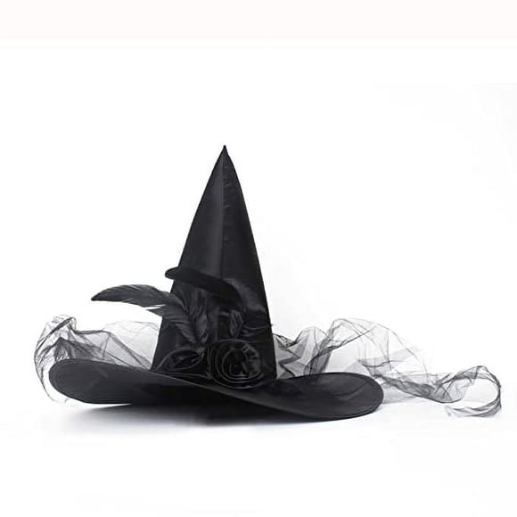 Sombrero de bruja negro JUSTOTRY para Fiesta de Disfraces y Halloween