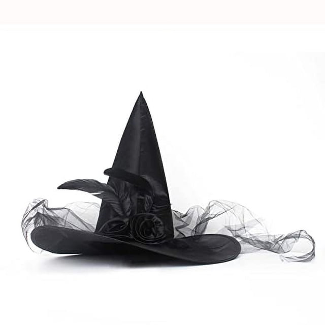 Sombrero de bruja negro JUSTOTRY para Fiesta de Disfraces y Halloween