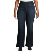 Terra & Sky Women's Plus Size Pull-On Flare Jeans