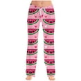 thumbnail image 2 of JGGSPWM Womens Cute Love Print Pajama Pants Drawstring Elastic Waist Jogger Sweatpants Loose Casual Comfortable Trousers Pink XXXL, 2 of 6