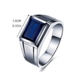 thumbnail image 4 of 1Pc Exquisite Cubic Zirconia Decor Ring For Men For Engagement Gift Zinc Alloy Blue, 4 of 5