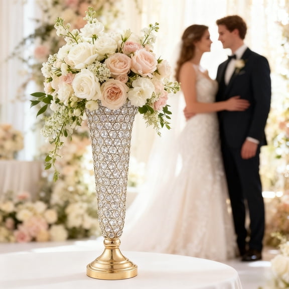 Elegant Iron Candle Holders for Weddings, Gold Tall Candelabra for Table Centerpieces, Birthday Party, Restaurant Dining Decor, Floral Arrangement Accent, 20 Inch Height