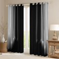 thumbnail image 2 of jejeloiu Modern Geometric Striped Black Out Curtains,Gray Black Curtains Pack of 2 (42x63 Each) For Girls Kids, 2 of 6