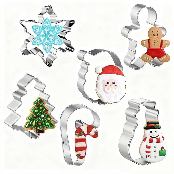 6 pcs Christmas Cookie Cutter Set for Baking