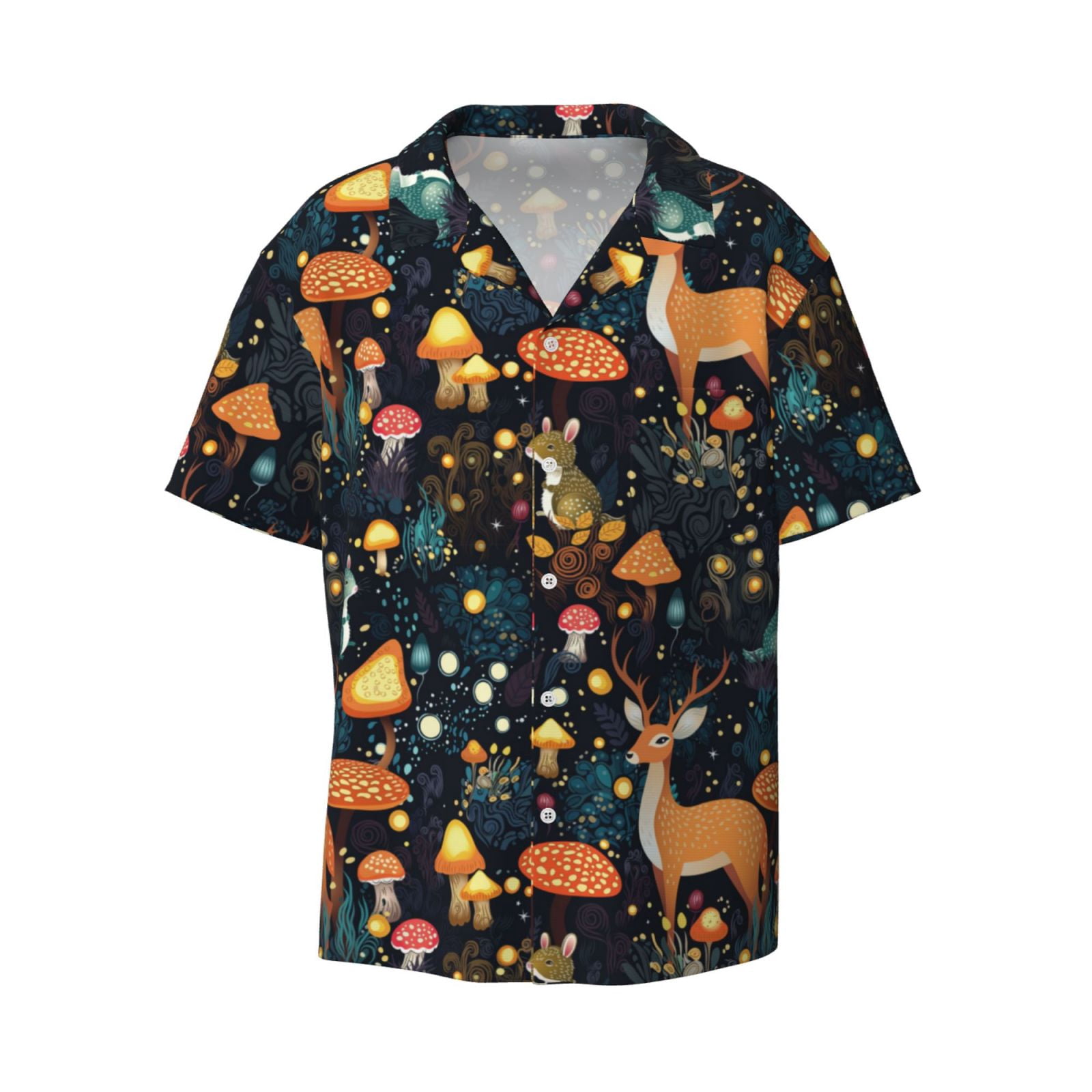 Kdxio Men's Hawaiian Shirt for Men Short Sleeve Shirt Forest Elf Summer Casual Holiday Beach Button Down T-Shirts