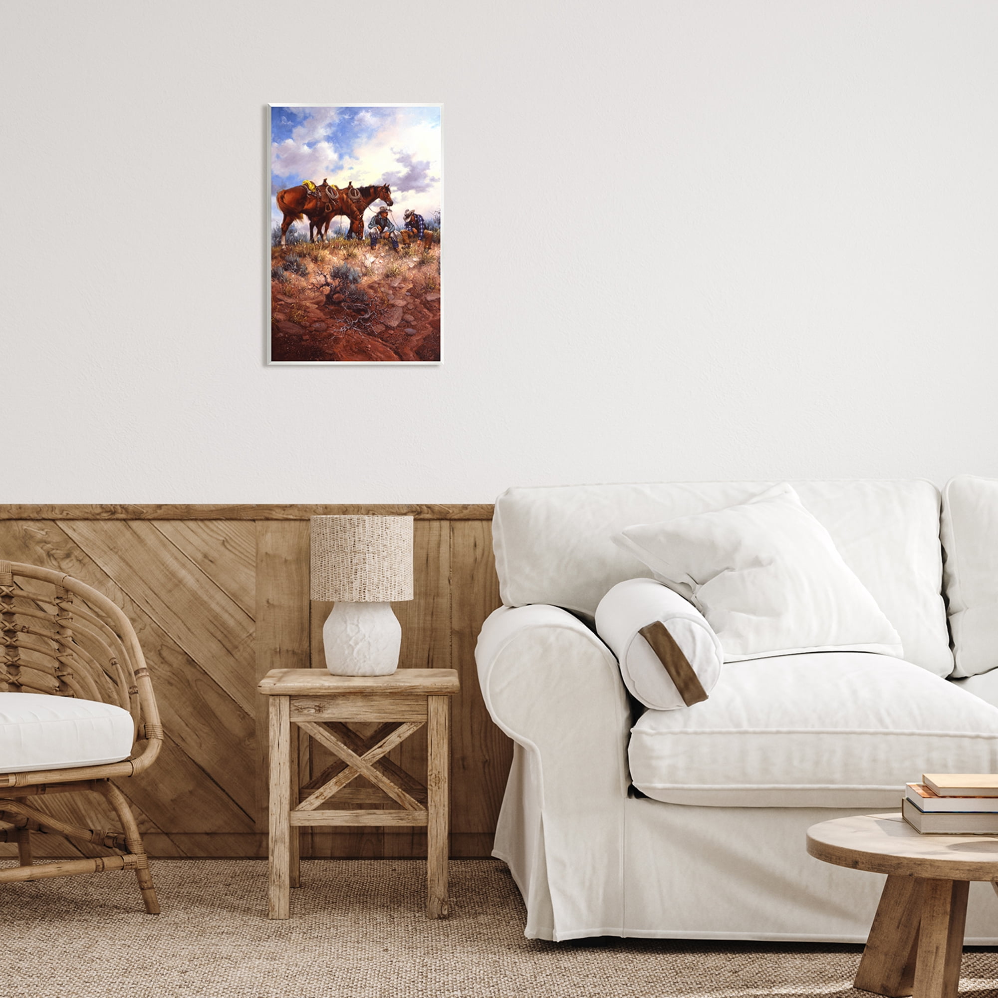 Stupell Industries Cowboys & Horses Landscape Animals & Insects Painting Unframed Art Print Wall Art, 13 x 19