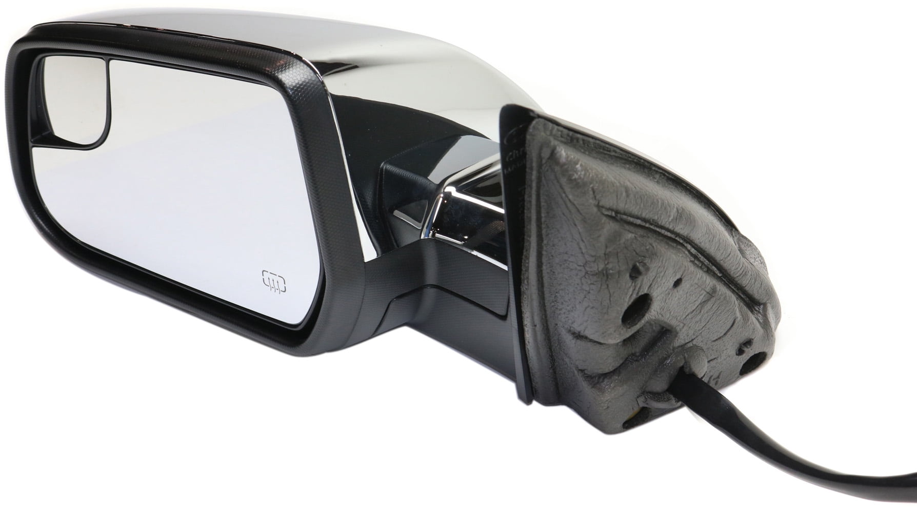 Mirror Compatible With 2010-2017 Chevrolet Equinox GMC Terrain Left Driver Side Heated w/ Blind Spot Corner Glass Chrome Kool-Vue