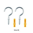thumbnail image 4 of Cup Sheep Eye Shouldered Hook Screws Self-tapping Croissant Various Multipurpose Hooking Metal Ceiling Plated Fastening Spiral Hook Window DIY Silver M, 4 of 9