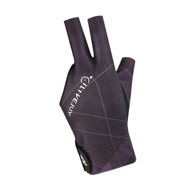 Guante de billar de 3 dedos Guante de billar de tres dedos Guante de billar antideslizante Izquierdo Resistente Negro púrpura