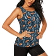 thumbnail image 2 of Fotbe Playful Foxes Forest Blues Womens Loose Fit Casual Flowy Slim-Fit Tank Tops Athletic Round Neck Trendy Sleeveless Summer Tops for Gym and Yoga-Medium, 2 of 7