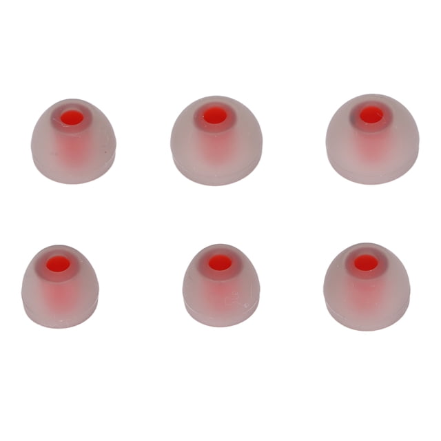 Tapones de repuesto de silicona suave para los oídos, 3 tamaños (6 unidades), color rojo y gris.