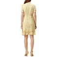 thumbnail image 3 of MODA NOVA Juniors Floral Ruffle Hem Short Sleeve A-Line Smocked Chiffon Dress, 3 of 5